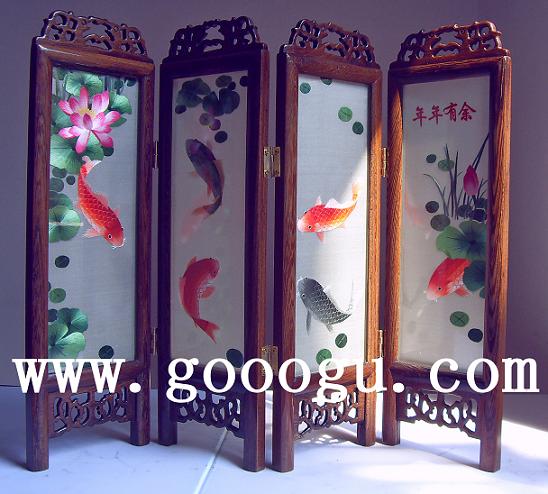 年年有余刺繡 刺繡小屏風(fēng)
