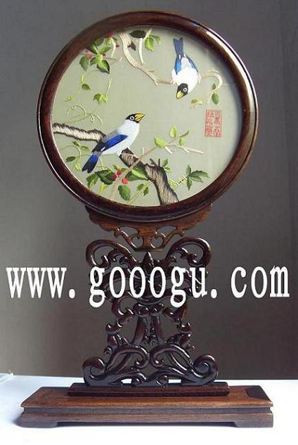 花鳥雙面繡 手工雙面繡 蘇繡雙面繡臺(tái)屏