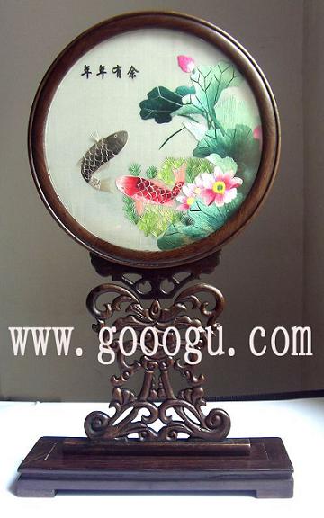 菊花臺(tái)雙面繡,手工繡雙面繡品,中國蘇繡