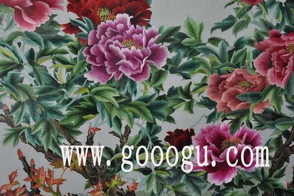 蘇繡屏風(fēng)，刺繡屏風(fēng)圖，榮華富貴刺繡畫